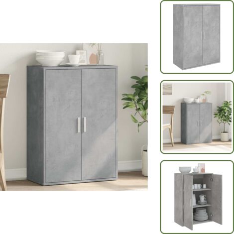 Credenza per casa - vidaXL Credenza Grigio Cemento 60x31x84 cm in Legno Multistrato - Credenza moderna