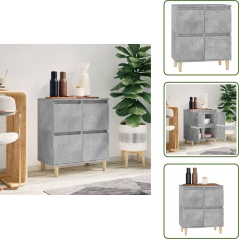 Credenza per casa - vidaXL Credenza Grigio Cemento 60x35x70 cm in Legno Multistrato - Credenza con piano portaoggetti