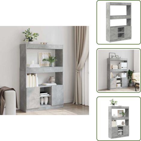 Credenza per casa - vidaXL Credenza Grigio Cemento 92x33x140 cm in Legno Multistrato - Credenza per ufficio