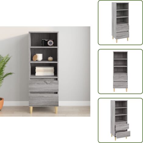 Credenza per casa - vidaXL Credenza Grigio Sonoma 40x36x110 cm in Legno Multistrato - Credenza con cassetti