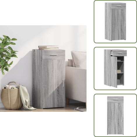 Credenza per casa - vidaXL Credenza Grigio Sonoma 40x42,5x93 cm in Legno Multistrato - Credenza decorativa