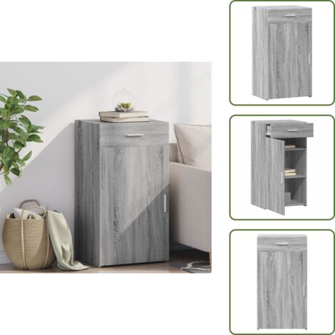 Credenza per casa - vidaXL Credenza Grigio Sonoma 50x42,5x93 cm in Legno Multistrato - Credenza decorativa