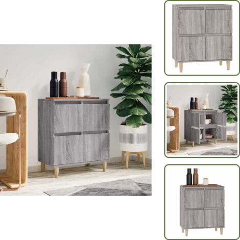 Credenza per casa - vidaXL Credenza Grigio Sonoma 60x35x70 cm in Legno Multistrato - Credenza con piano portaoggetti