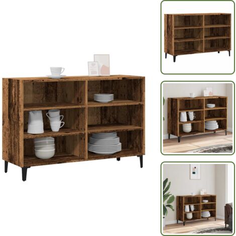 Credenza per casa - vidaXL Credenza Legno Antico 103,5x35x70 cm in Truciolato - Credenza con scomparti