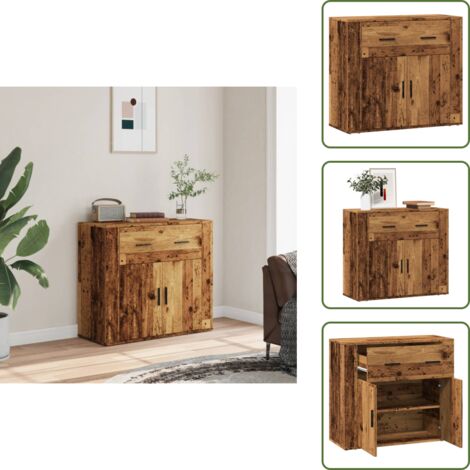 Credenza per casa - vidaXL Credenza Legno Vecchio 80x33x70 cm in Truciolato - Credenza per stanza