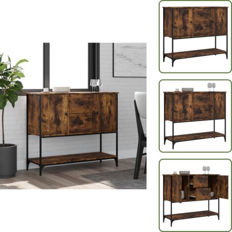 Credenza per casa - vidaXL Credenza Rovere Fumo 100x36x85 cm in Legno Multistrato -