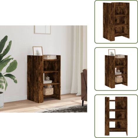 Credenza per casa - vidaXL Credenza Rovere Fumo 45x35x75 cm in Legno Multistrato - Credenza decorativa