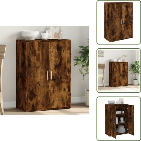 Credenza per casa - vidaXL Credenza Rovere Fumo 60x31x84 cm in Legno Multistrato - Credenza moderna