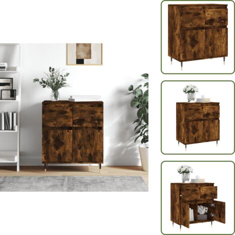 Credenza per casa - vidaXL Credenza Rovere Fumo 60x35x70 cm in Legno Multistrato - Credenza per soggiorno