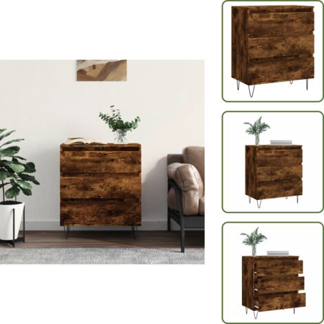 Credenza per casa - vidaXL Credenza Rovere Fumo 60x35x70 cm in Legno Multistrato - Credenza per soggiorno