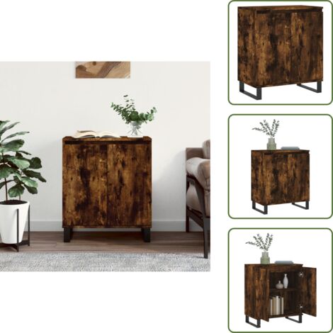 Credenza per casa - vidaXL Credenza Rovere Fumo 60x35x70 cm in Legno Multistrato - Credenza per soggiorno