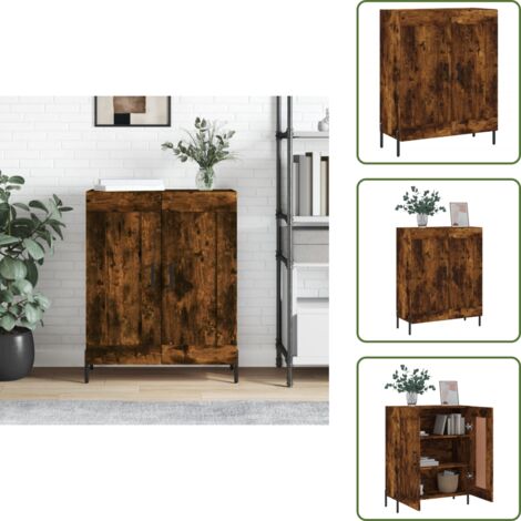 Credenza per casa - vidaXL Credenza Rovere Fumo 69,5x34x90 cm in Legno Multistrato - Credenza moderna