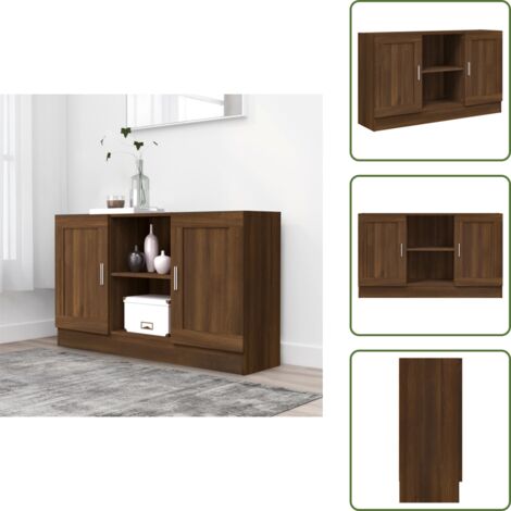 Credenza per casa - vidaXL Credenza Rovere Marrone 120x30,5x70 cm in Legno Multistrato - Credenza per soggiorno