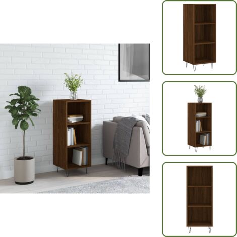 Credenza per casa - vidaXL Credenza Rovere Marrone 34,5x32,5x90 cm in Legno Multistrato - Credenza con ripiani