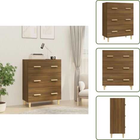 Credenza per casa - vidaXL Credenza Rovere Marrone 70x34x90 cm in Legno Multistrato - Credenza decorativa