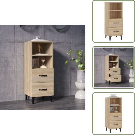 Credenza per casa - vidaXL Credenza Rovere Sonoma 34,5x34x90 cm in Legno Multistrato -