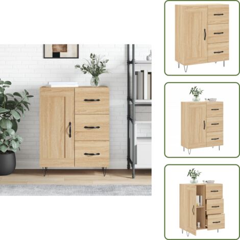 Credenza per casa - vidaXL Credenza Rovere Sonoma 69,5x34x90 cm in Legno Multistrato -