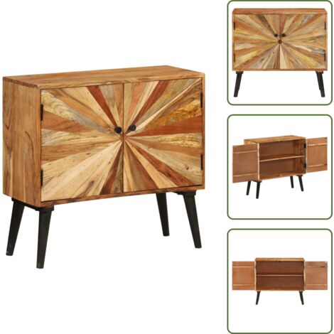 Credenza per interni - vidaXL Credenza in Legno Massello di Mango 85x30x75 cm - Credenza con venature