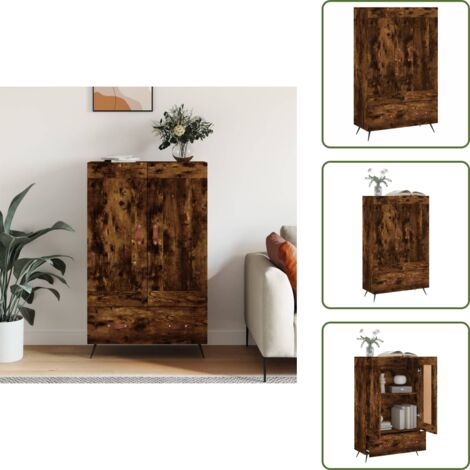 Credenza per interni - vidaXL Credenza Rovere Fumo 69,5x31x115 cm in Legno Multistrato - Credenza moderna