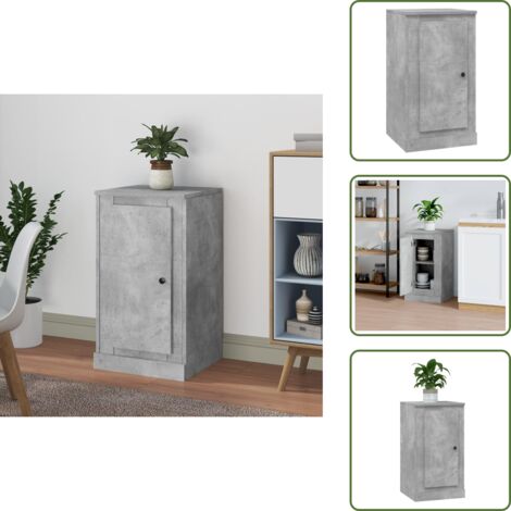 Credenza per oggetti decorativi - vidaXL Credenza Grigio Cemento 37,5x35,5x67,5 cm in Legno Multistrato - Credenza per piante