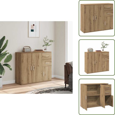 Credenza per sala da pranzo - vidaXL Credenza Artisan Rovere 91x29,5x75 cm Legno ingegnerizzato - Credenza in Rovere