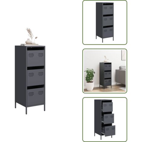 Credenza per soggiorno - vidaXL Credenza Antracite 39x35x103,5 cm Acciaio - Credenza per camera da letto