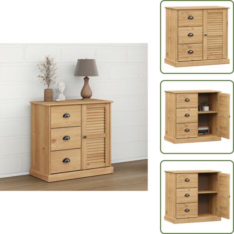 Credenza per soggiorno - vidaXL Credenza con Cassetti VIGO 78x40x75cm Legno Massello Pino - Credenza per corridoio