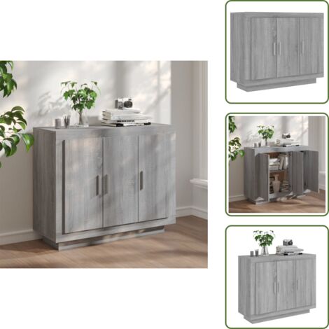 Credenza per soggiorno - vidaXL Credenza Grigio Sonoma 92x35x75 cm in Legno Multistrato - Credenza per camera da letto