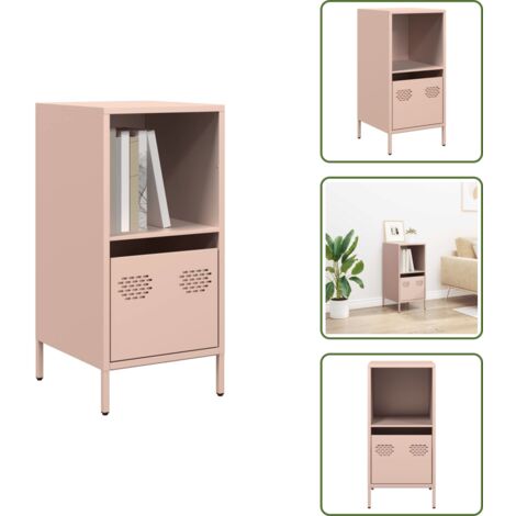 Credenza per Soggiorno - vidaXL Credenza Rosa 35x39x73,5 cm in Acciaio Laminato a Freddo - Credenza per Camera da Letto