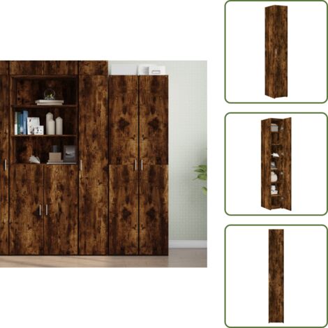 Credenza per soggiorno - vidaXL Credenza Rovere Fumo 30x42,5x185 cm in Legno Ingegnerizzato - Credenza per camera da letto