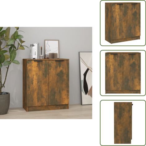 Credenza per soggiorno - vidaXL Credenza Rovere Fumo 60x30x70 cm in Legno tecnico - Credenza con piano d'appoggio