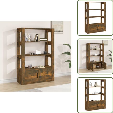 Credenza per soggiorno - vidaXL Credenza Rovere Fumo 80x30x119,5 cm in Legno Multistrato - Credenza con ripiani