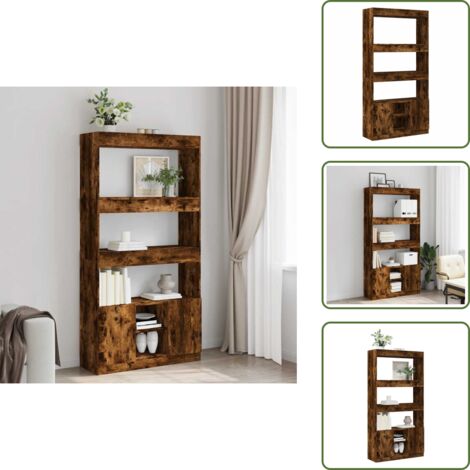 Credenza per soggiorno - vidaXL Credenza Rovere Fumo 92x33x180 cm in Legno Multistrato - Credenza per camera da letto