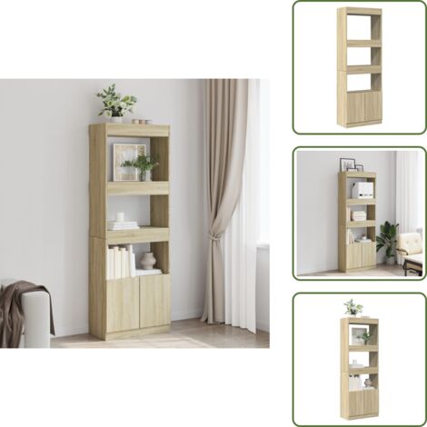 Credenza per soggiorno - vidaXL Credenza Rovere Sonoma 63x33x180 cm in Truciolato - Credenza per camera da letto
