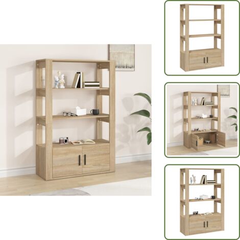 Credenza per soggiorno - vidaXL Credenza Rovere Sonoma 80x30x119,5 cm in Legno Multistrato -