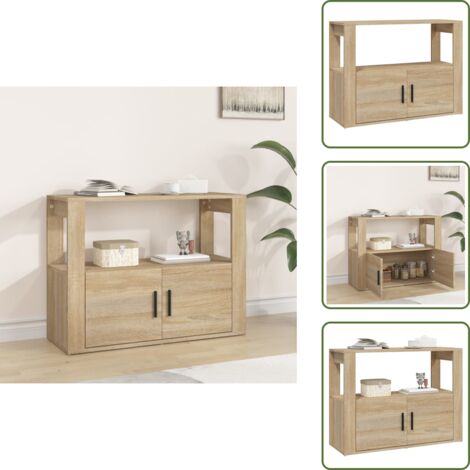 Credenza per soggiorno - vidaXL Credenza Rovere Sonoma 80x30x60 cm in Legno Multistrato -
