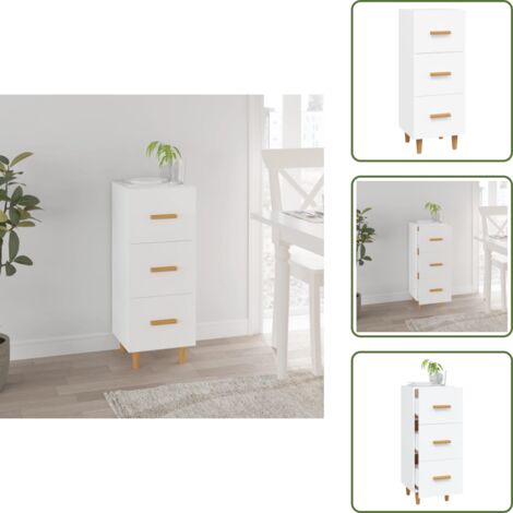 Credenza per stanza - vidaXL Credenza Bianca 34,5x34x90 cm in Legno Multistrato - Credenza con cassetti