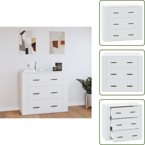 Credenza per stanza - vidaXL Credenza Bianca 80x33x70 cm in Legno Multistrato - Credenza con piano d'appoggio