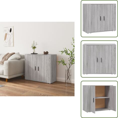 Credenza per stanza - vidaXL Credenza Grigio Sonoma 80x33x70 cm in Legno Multistrato - Credenza con scomparti