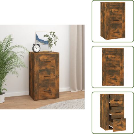 Credenza per stanza - vidaXL Credenza Rovere Fumo 40x33x70 cm in Legno Multistrato -
