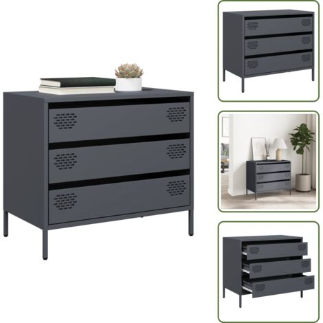 Credenza per ufficio - vidaXL Credenza Antracite 68x39x58,5 cm in Acciaio Laminato a Freddo - Credenza per camera da letto