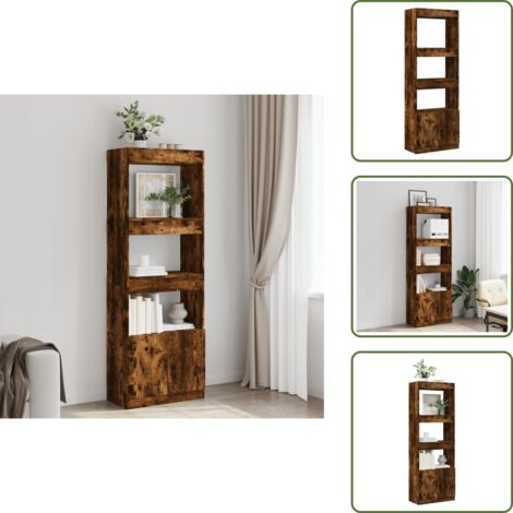 Credenza per ufficio - vidaXL Credenza Rovere Fumo 63x33x180 cm in Truciolato - Credenza con mobiletto basso
