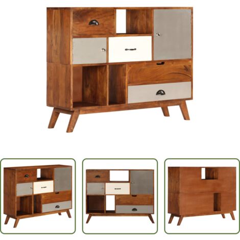 Credenza retrò -  Credenza 115x35x86 cm Legno Massello di Acacia