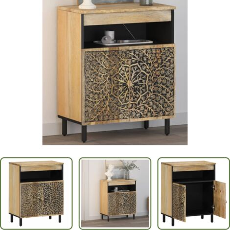 Credenza retrò -  Credenza 60x33x75 cm in Legno Massello di Mango