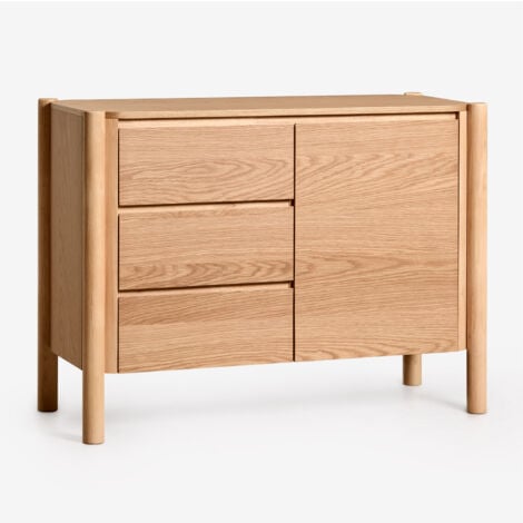Credenza rettangolare 110x45 cm in MDF impiallacciato rovere Munden SKLUM            