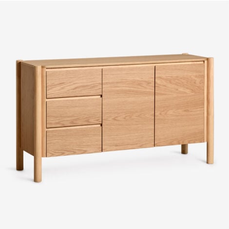 Credenza rettangolare 145x45 cm in MDF impiallacciato rovere Munden SKLUM            