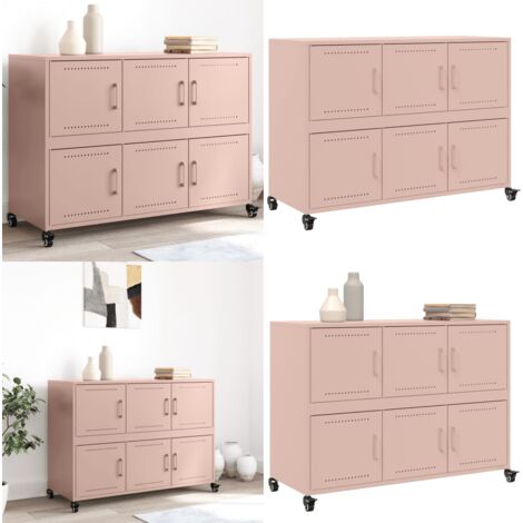 Credenza Rosa 100,5x39x72 cm in Acciaio - Credenza rosa - Credenza moderna