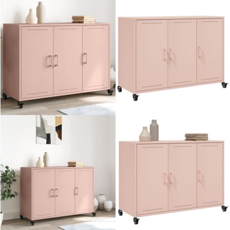 Credenza Rosa 100,5x39x72 cm in Acciaio - Credenza rosa - Credenza moderna