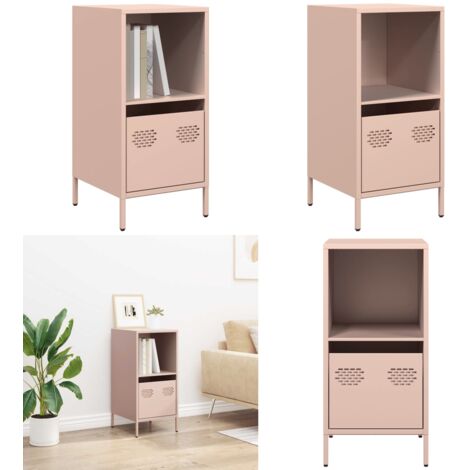 Credenza Rosa 35x39x73,5 cm in Acciaio Laminato a Freddo - Credenza in Acciaio - Credenza con Cassetto