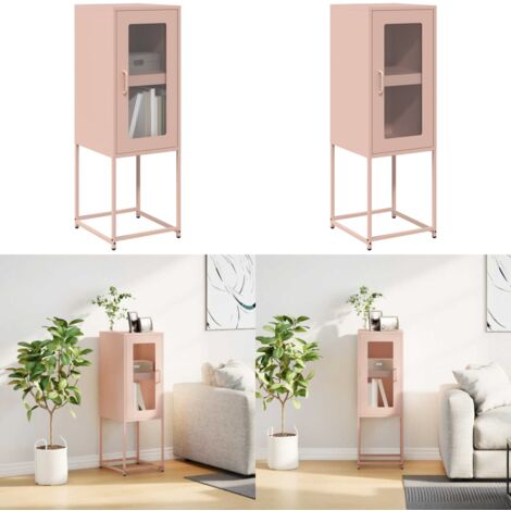 Credenza Rosa 36x39x107 cm in Acciaio Laminato a Freddo - Credenza rosa - Credenza da cucina